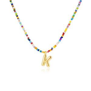 Beaded Initial necklace S1137